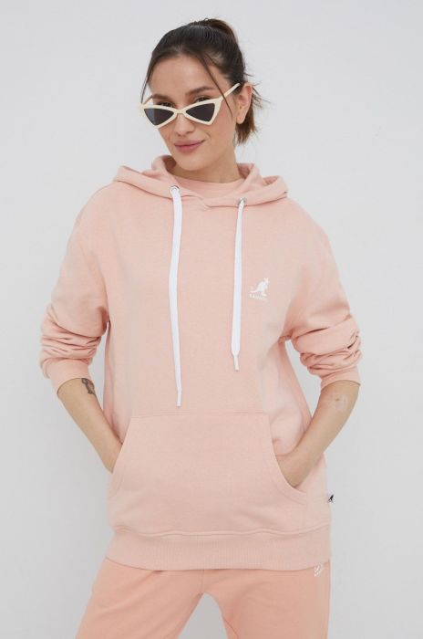 Бавовняна кофта Kangol жіноча колір рожевий однотонна KLEU002.D-116