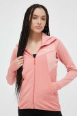 Спортивна кофта Salewa жіноча колір рожевий з капюшоном візерунок