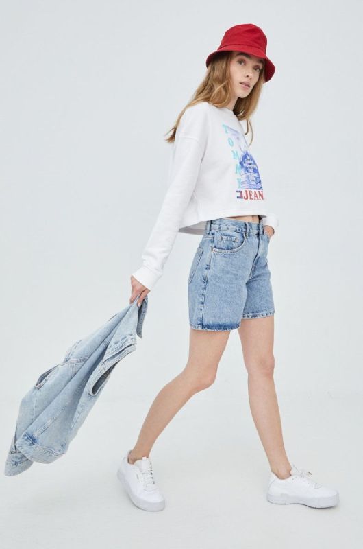 Кофта Tommy Jeans жіноча колір білий з принтом (2432085) фото 2