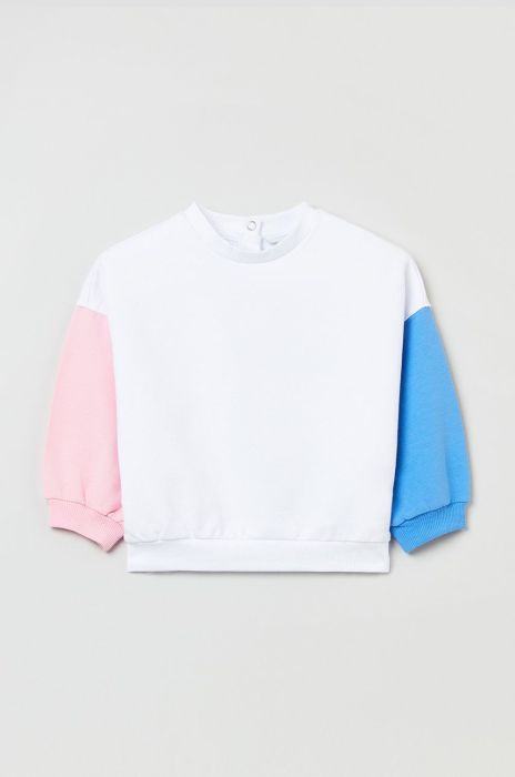 Дитяча бавовняна кофта OVS колір білий візерунок (2183661)