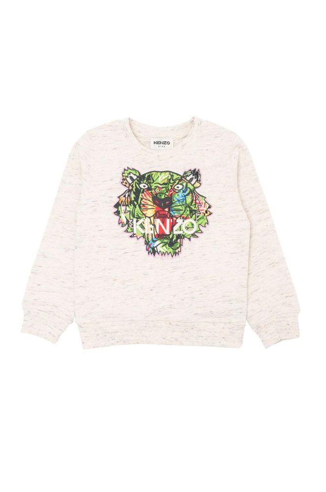 Дитяча бавовняна кофта Kenzo Kids колір білий з аплікацією