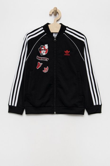 Дитяча кофта adidas Originals HF7577 колір чорний з принтом Дитяча кофта adidas Originals HF7577 колір чорний з принтом