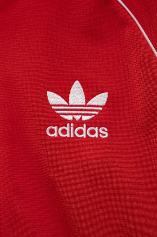 Дитяча кофта adidas Originals колір червоний однотонна фото 2