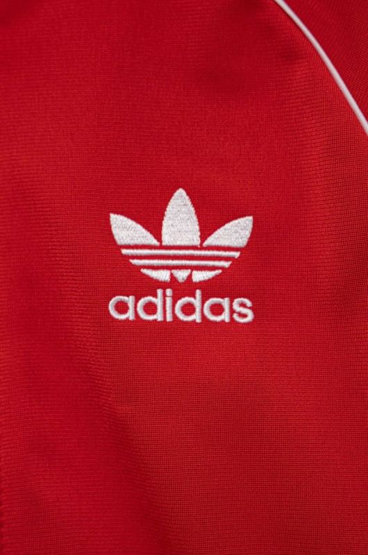 Дитяча кофта adidas Originals колір червоний однотонна фото 2