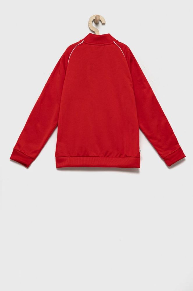 Дитяча кофта adidas Originals колір червоний однотонна фото 3