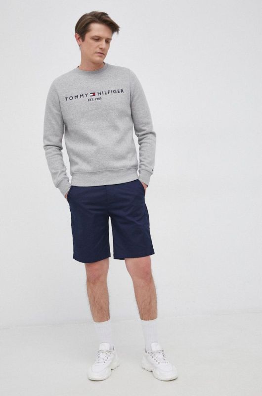 Кофта Tommy Hilfiger чоловіча колір сірий з аплікацією (1970414) фото 2