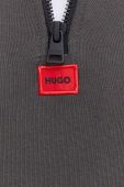 Бавовняна кофта HUGO чоловіча колір сірий однотонна (3480536)