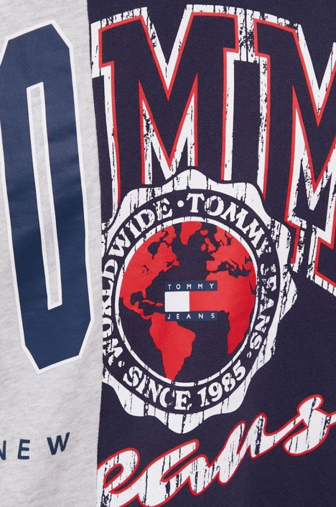 Бавовняна кофта Tommy Jeans чоловіча колір синій меланж (2225406) фото 5