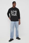 Бавовняна кофта Young Poets Society чоловіча колір чорний з принтом