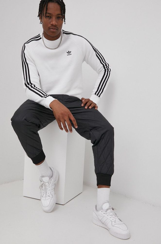 Кофта adidas Originals HE9483 чоловіча колір білий гладка