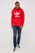 Бавовняна кофта adidas Originals Adicolor HE9500 чоловіча колір червоний з принтом HE9500-VIRED/WHT