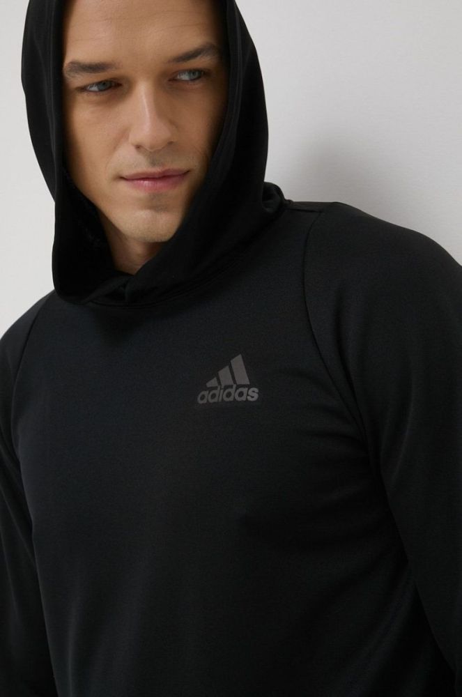 Кофта для бігу adidas Performance Run Icon HE2472 чоловіча колір чорний з принтом фото 5
