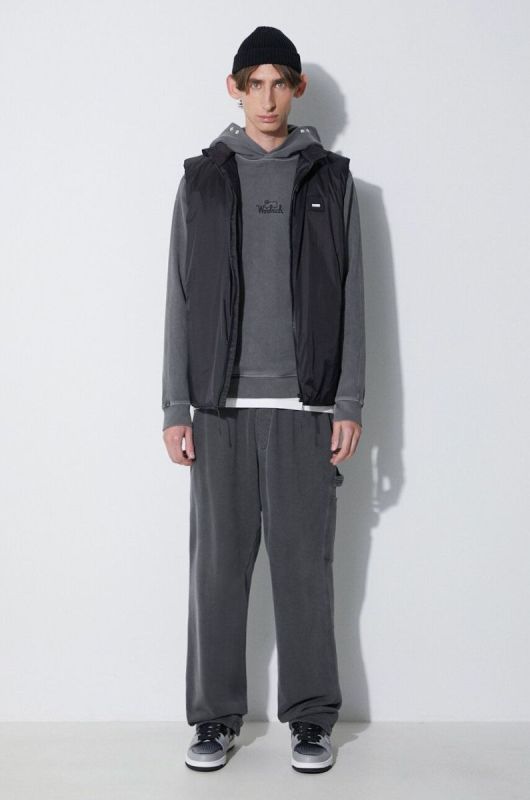 Бавовняна кофта Woolrich чоловіча колір рожевий з капюшоном однотонна CFWOSW0126MRUT2915-4355 фото 2