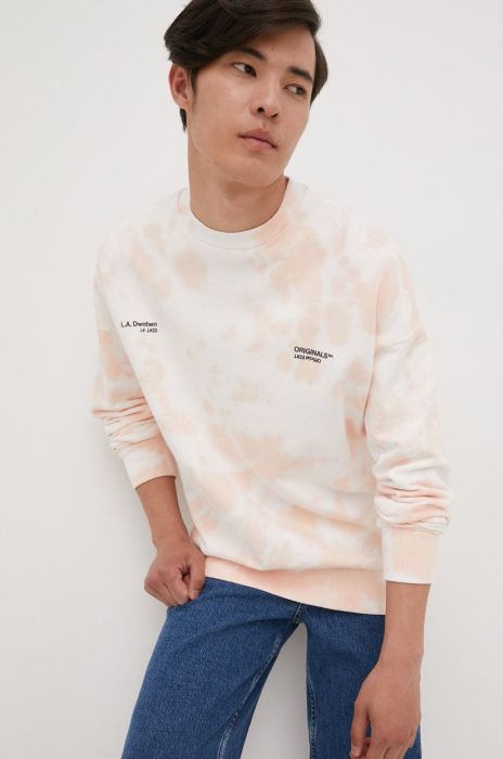 Бавовняна кофта Jack & Jones чоловіча колір рожевий з принтом