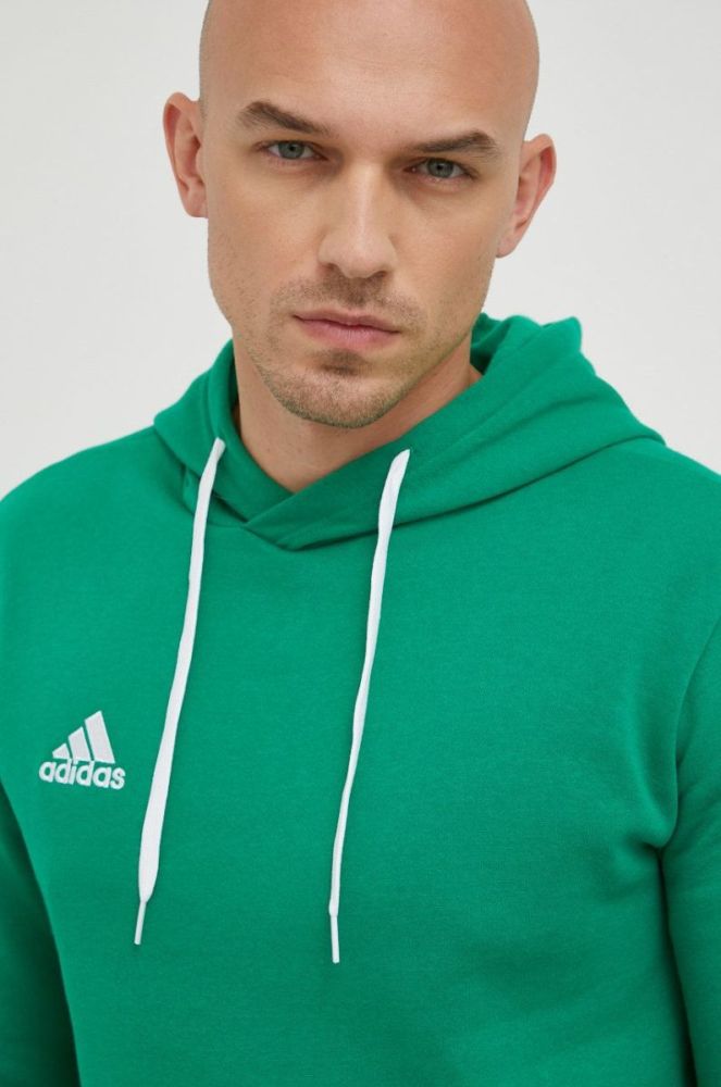 Кофта adidas Performance чоловіча колір зелений однотонна фото 4