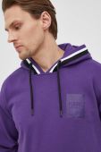 Кофта Karl Lagerfeld чоловіча колір фіолетовий з капюшоном меланж