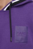 Кофта Karl Lagerfeld чоловіча колір фіолетовий з капюшоном меланж