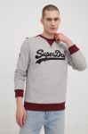 Кофта Superdry чоловіча колір сірий з аплікацією