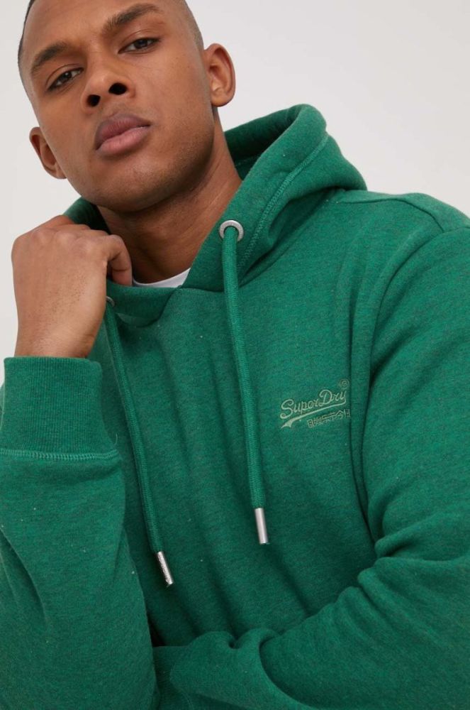 Кофта Superdry чоловіча колір зелений меланж фото 4