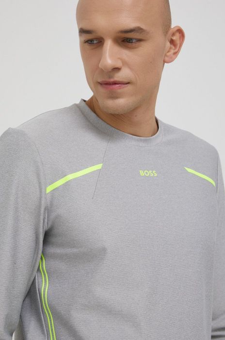 Кофта BOSS BOSS ATHLEISURE чоловіча колір сірий меланж