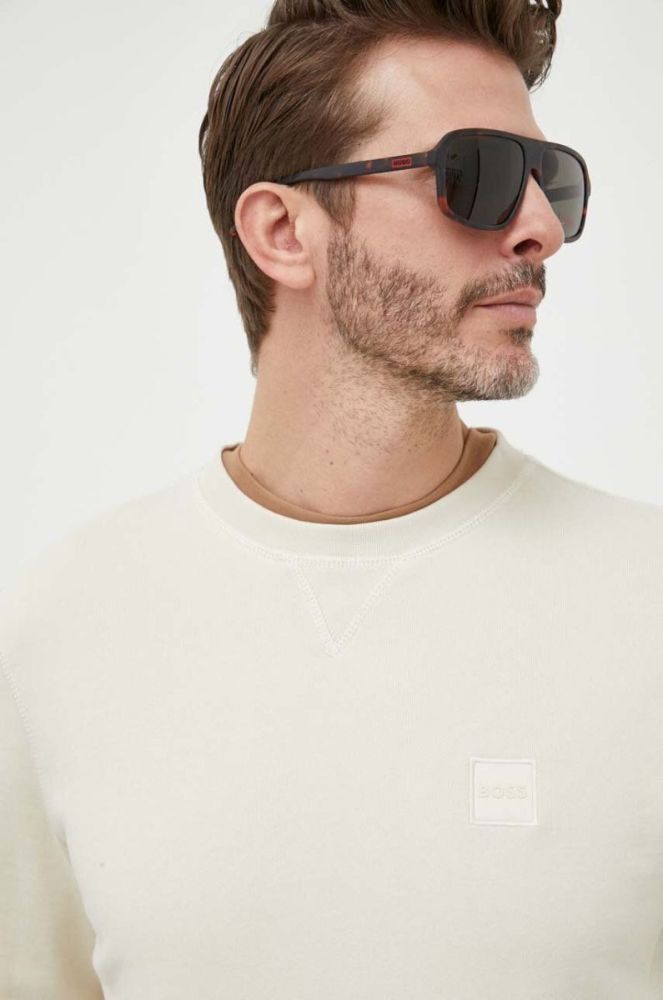 Бавовняна кофта BOSS BOSS CASUAL чоловіча колір чорний з аплікацією (3012294) фото 4