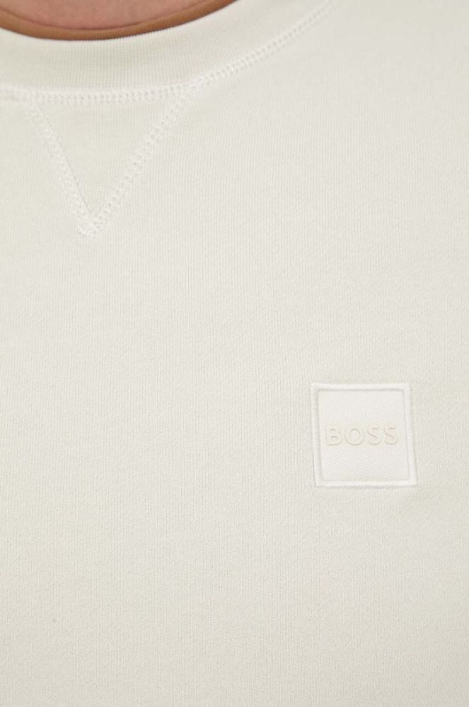 Бавовняна кофта BOSS BOSS CASUAL чоловіча колір чорний з аплікацією (3012294) фото 5