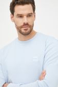 Бавовняна кофта BOSS BOSS CASUAL чоловіча  з аплікацією колір блакитний (2414632)