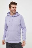 Бавовняна кофта BOSS BOSS CASUAL чоловіча колір фіолетовий з капюшоном однотонна Бавовняна кофта BOSS BOSS CASUAL чоловіча колір фіолетовий з капюшоном однотонна