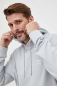 Бавовняна кофта BOSS BOSS CASUAL чоловіча колір сірий з капюшоном однотонна (3217892)