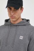 Бавовняна кофта BOSS BOSS CASUAL чоловіча колір сірий з капюшоном однотонна (3172201)