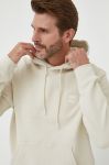 Бавовняна кофта BOSS BOSS CASUAL чоловіча колір бежевий з капюшоном однотонна Бавовняна кофта BOSS BOSS CASUAL чоловіча колір бежевий з капюшоном однотонна