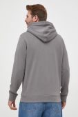 Бавовняна кофта BOSS BOSS CASUAL чоловіча колір сірий з капюшоном однотонна (3186740)