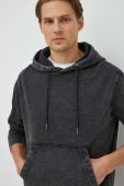 Бавовняна кофта BOSS Boss Casual чоловіча з капюшоном однотонна колір сірий