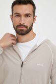 Кофта BOSS чоловіча колір бежевий з капюшоном однотонна (3081088)