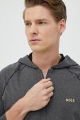 Кофта BOSS чоловіча колір сірий з капюшоном однотонна (2894921)