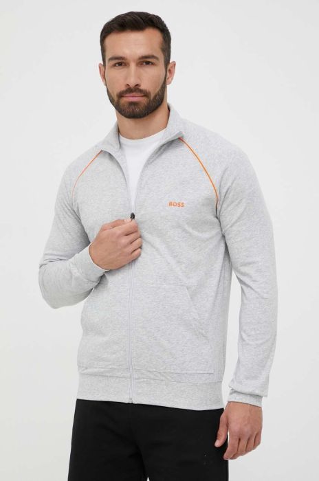 Кофта BOSS чоловіча колір сірий меланж