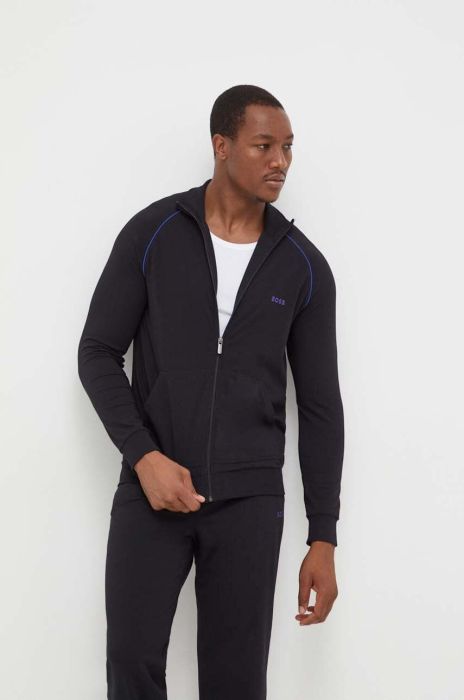 Кофта лаунж BOSS колір чорний меланж