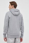 Бавовняна кофта BOSS чоловіча колір сірий з капюшоном однотонна