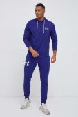 Кофта Under Armour чоловіча колір фіолетовий з капюшоном з принтом (3080552)
