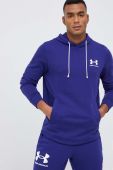 Кофта Under Armour чоловіча колір фіолетовий з капюшоном з принтом (3080552)