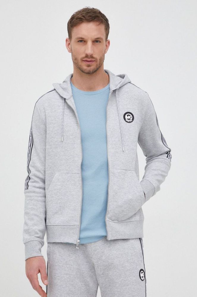 Кофта Michael Kors чоловіча колір сірий з аплікацією (2144706) фото 2