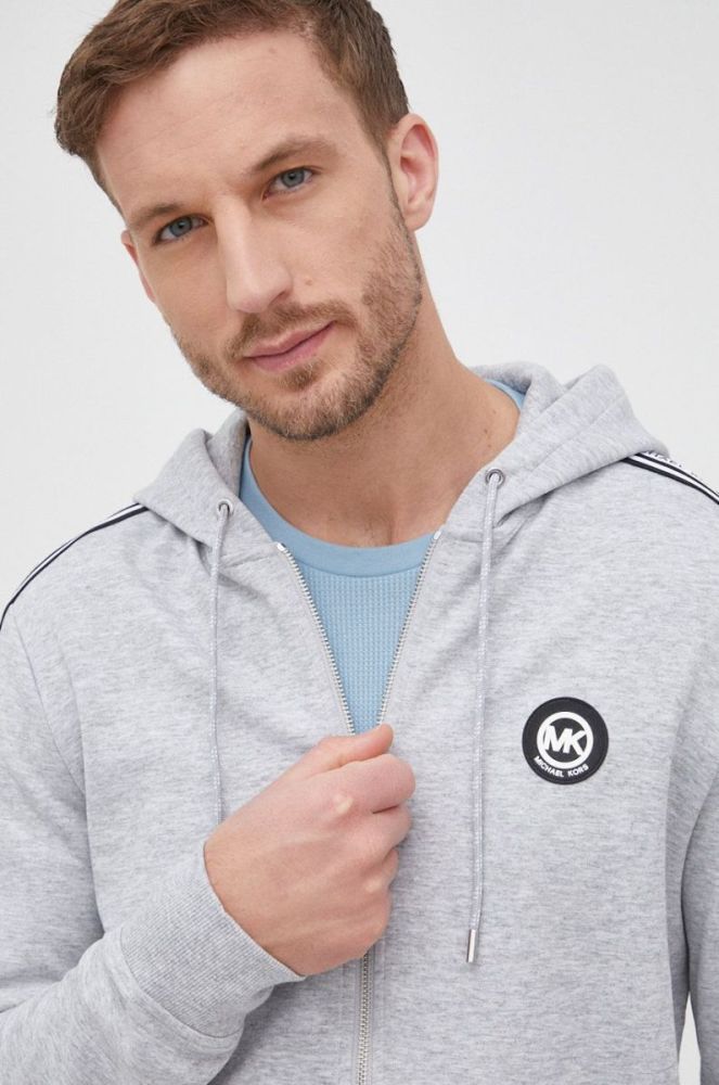 Кофта Michael Kors чоловіча колір сірий з аплікацією (2144706) фото 4
