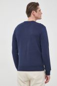 Бавовняна кофта La Martina чоловіча колір синій з аплікацією (2176865)