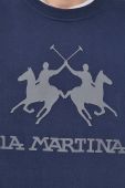 Бавовняна кофта La Martina чоловіча колір синій з аплікацією (2176865)