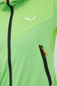 Спортивна кофта Salewa Agner Hybrid чоловіча колір зелений з капюшоном візерунок