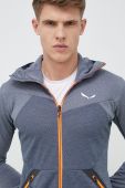 Спортивна кофта Salewa Puez Melange чоловіча з капюшоном візерунок колір блакитний