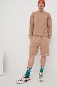 Бавовняна кофта Ellesse чоловіча колір коричневий з аплікацією SHM13145-BROWN