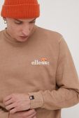 Бавовняна кофта Ellesse чоловіча колір коричневий з аплікацією SHM13145-BROWN