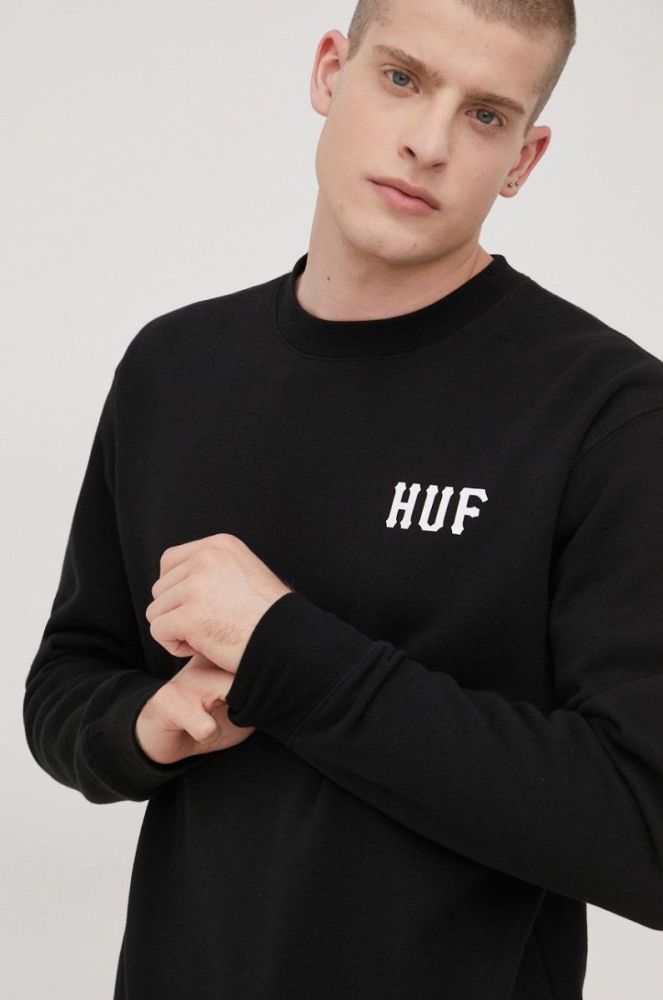 Кофта HUF чоловіча колір чорний з принтом (2416242) фото 4