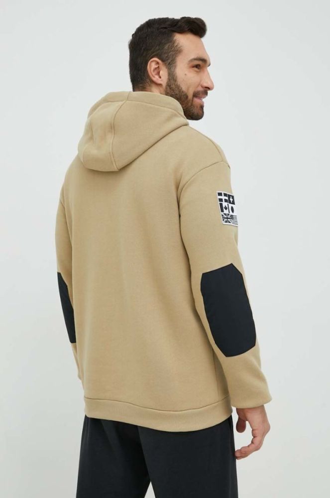 Кофта Colourwear чоловіча колір бежевий з капюшоном однотонна фото 3